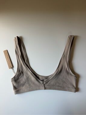 SKIMS Cotton Rib Bralette Latte L NWT